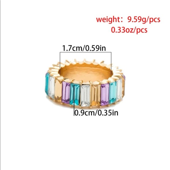 Rainbow Cubic Zirconia 14 Karat Ring - Picture 5 of 5